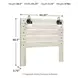 Cambeck Whitewash Queen Panel Headboard with LED and USB Charging