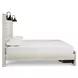 Cambeck Whitewash King Storage Panel Bed with USB Charging and LED