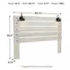 Cambeck Whitewash King Panel Headboard with LED and USB Charging