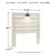 Cambeck Whitewash Full Panel Headboard with LED and USB Charging
