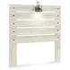 Cambeck Whitewash Full Panel Headboard with LED and USB Charging