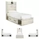 Cambeck Whitewash Twin Panel Bed with One Side Storage