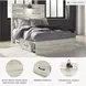 Cambeck Whitewash Full Panel Bed with One Side Storage