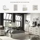 Cambeck Whitewash Full Panel Bed with One Side Storage