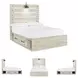 Cambeck Whitewash Full Panel Bed with One Side Storage