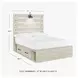 Cambeck Whitewash Full Panel Bed with One Side Storage