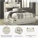 Cambeck Whitewash Queen Panel Bed with One Side Storage
