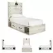 Cambeck Whitewash Twin Panel Bed with Double Under Bed Storage