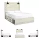 Cambeck Whitewash Queen Panel Bed with Double Under Bed Storage