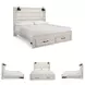 Cambeck Whitewash King Panel Storage Bed