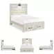 Cambeck Whitewash Full Panel Storage Bed