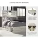 Cambeck Whitewash Full Panel Bed with Double Under Bed Storage