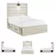Cambeck Whitewash Full Panel Bed with Double Under Bed Storage