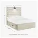 Cambeck Whitewash Full Panel Bed with Double Under Bed Storage