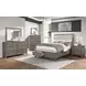 B0193A Gray Upholstered King Panel Storage Bed