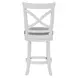 Belmont Gray Upholstered Swivel Bar Stool With White Frame