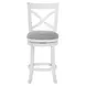 Belmont Gray Upholstered Swivel Bar Stool With White Frame