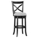 Booker Gray Upholstered Swivel Bar Stool With Black Frame