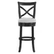 Booker Gray Upholstered Swivel Bar Stool With Black Frame
