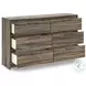 Baystorm Brown Storage Panel Bedroom Set with LED and 6 Drawers