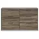 Baystorm Brown Storage Panel Bedroom Set with LED and 6 Drawers