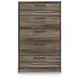 Baystorm Brown Storage Panel Bedroom Set with LED and 6 Drawers