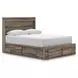 Baystorm Brown Queen Storage Panel Bed with LED