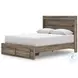 Jusika Brown Queen Panel Storage Bed