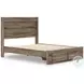 Jusika Brown Queen Panel Storage Bed