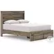 Jusika Brown Queen Panel Storage Bed