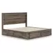 Baystorm Brown King Storage Panel Bed with LED and 6 Drawers