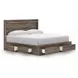 Baystorm Brown King Storage Panel Bed with LED and 6 Drawers