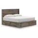 Baystorm Brown King Storage Panel Bed with LED and 6 Drawers