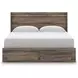 Baystorm Brown King Storage Panel Bed with LED and 6 Drawers
