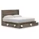 Baystorm Brown King Storage Panel Bed with LED
