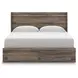 Baystorm Brown King Storage Panel Bed with LED