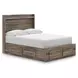 Baystorm Brown Full Storage Panel Bed with LED and 6 Drawers