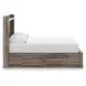 Baystorm Brown Full Storage Panel Bed with LED and 6 Drawers