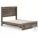Jusika Brown Full Panel Storage Bed