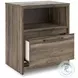 Baystorm Brown Storage Panel Bedroom Set with LED and 6 Drawers
