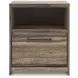 Baystorm Brown Storage Panel Bedroom Set with LED and 6 Drawers