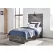 Drystan Brown Rustic Twin Panel Headboard with LED and USB Charging