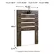 Drystan Brown Rustic Twin Panel Headboard with LED and USB Charging