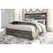 Drystan Brown Rustic King Panel Headboard with LED and USB Charging