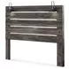 Drystan Brown Rustic King Panel Headboard with LED and USB Charging