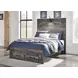 Drystan Brown Rustic Full Panel Headboard with LED and USB Charging