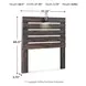 Drystan Brown Rustic Full Panel Headboard with LED and USB Charging