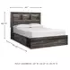 Drystan Queen Bookcase Bed with Dual Side Storage Drawers