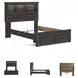 Drystan Full Bookcase Bed with Front Storage Footboard