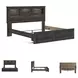 Drystan King Bookcase Bed with Front Storage Footboard